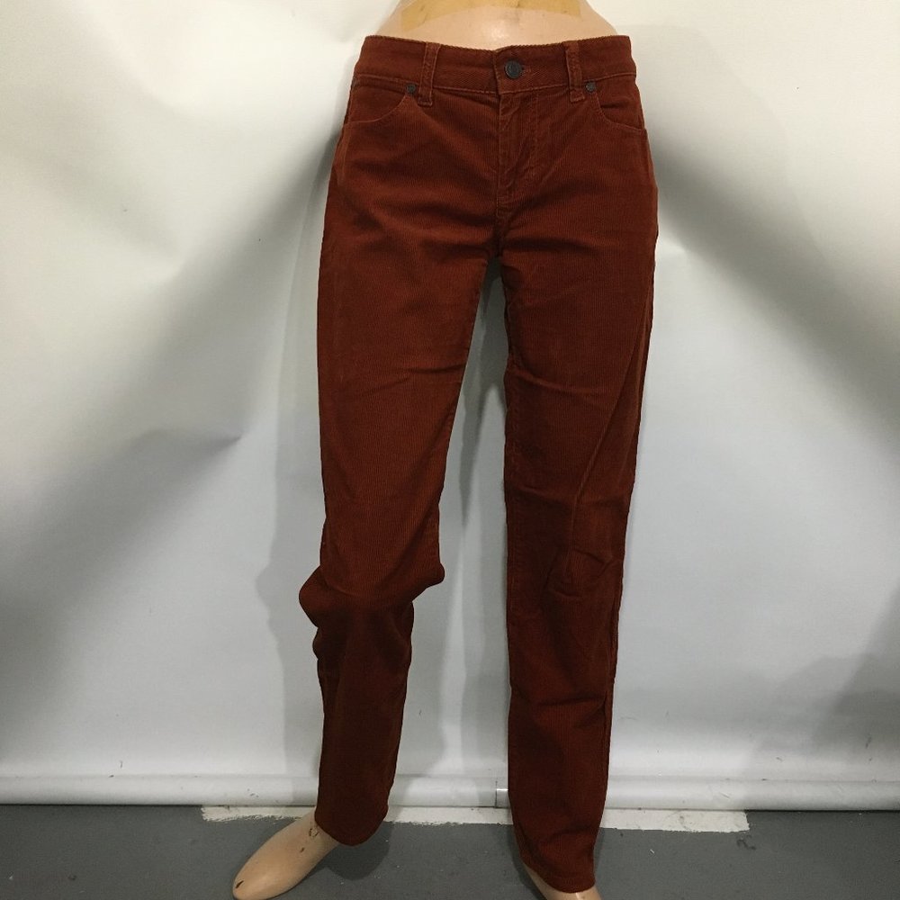 Talbots Signature 4 Burnt Orange Corduroy Pants Low-Rise Straight Leg